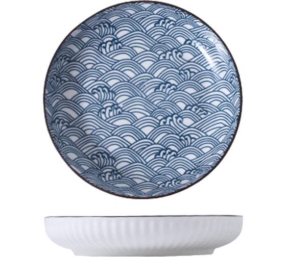Тарелка ZDK Kitchen, Japanese Collection, цвет голубой, 17,5 см спирали 371593