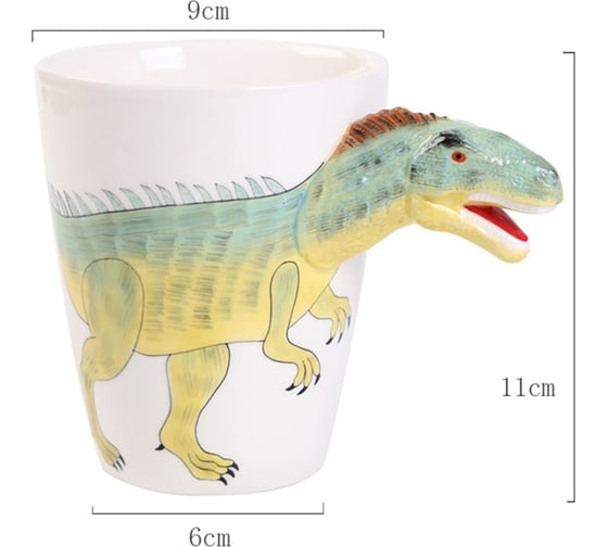 Кружка ZDK Kitchen, Animals, Dinosaur, 400 мл, зеленый cup2