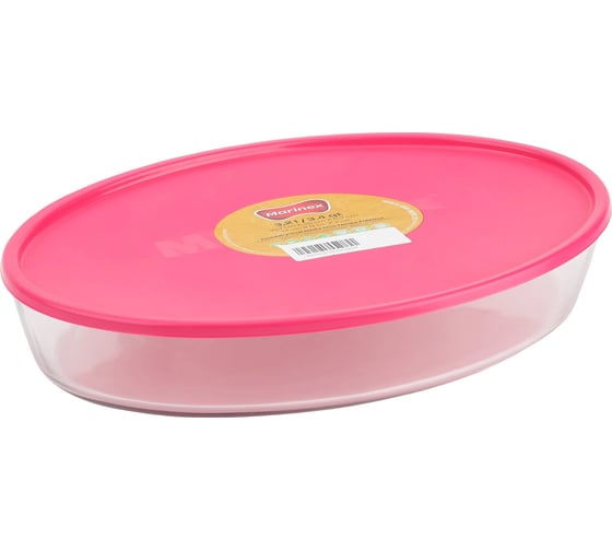 Овальная жаропрочная форма Marinex BPA Free 3.2 л, с пластиковой крышкой, 35.7x25x6.7 см Б0043255 1