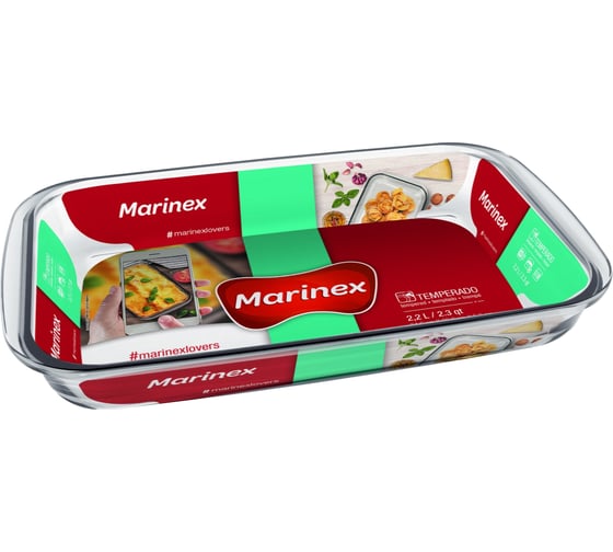 Прямоугольная стеклянная форма для запекания Marinex 2.2 л, 35x21.6x5.4 см Б0024522