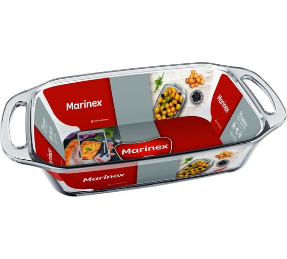 Стеклянная форма для запекания Marinex  3.5 л, прямоугольная, с ручками, 37.1x22.9x7 см Б0050812 1