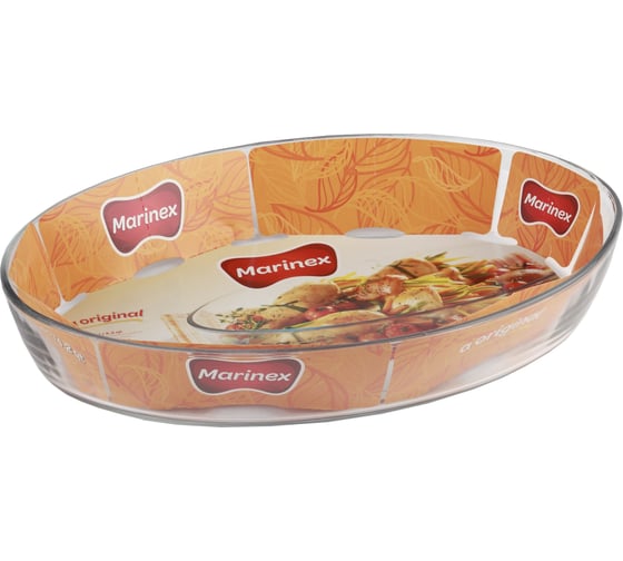Овальная стеклянная форма для запекания Marinex 4 л, 40x28x6,6 см Б0038470 1