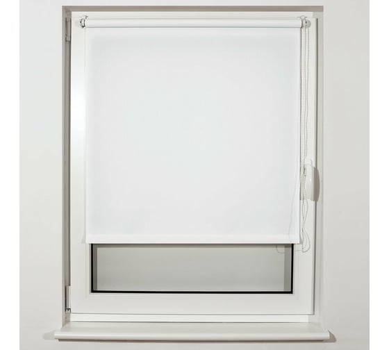 Рулонная штора BRABIX 40х175 см, текстура лён, защита 55-85%, 200 г/м2, белый S-5 605970 1