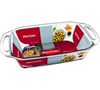 Стеклянная глубокая форма для запекания Marinex 6339 с ручками, 2.1 л, 32.6x17.6x7 см Б0052883