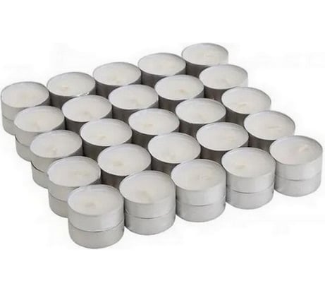 Чайная свеча Lumi эконом 8x37 мм, белая, 50 шт 123355_50