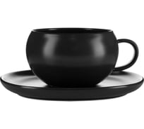 Чашка с блюдцем BILLIBARRI Less Matt Dark Brown 225 мл 806816399508