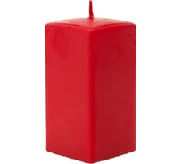 Свеча Lumi призма квадратная 60x60x120 мм, цвет красный 5078122
