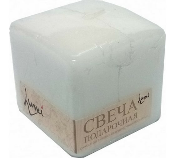 Свеча Lumi призма квадратная 60x60x60 мм, цвет белый 5078100