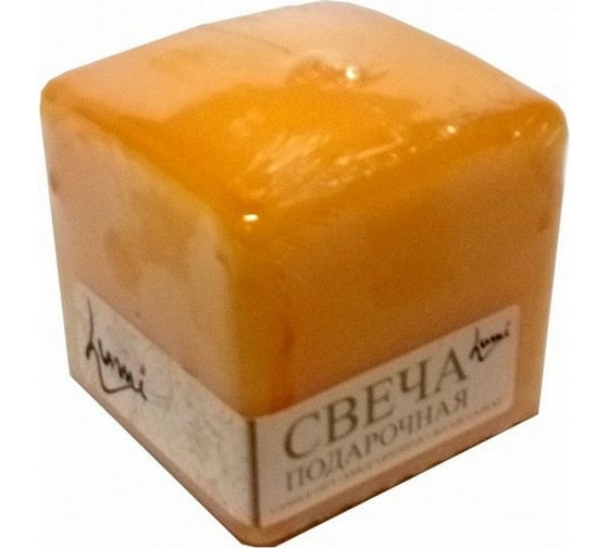 Свеча Lumi призма квадратная 60x60x60 мм, цвет медовая дыня 5078105