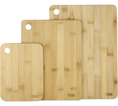 Набор досок TEZA Felicia 3 доски 20x15x1 см, 28x21x1 см, 33x24x1 см, бамбук 40-047