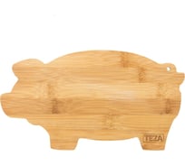 Разделочная доска TEZA Piggy 26х14,2х1,2 см, бамбук 40-026