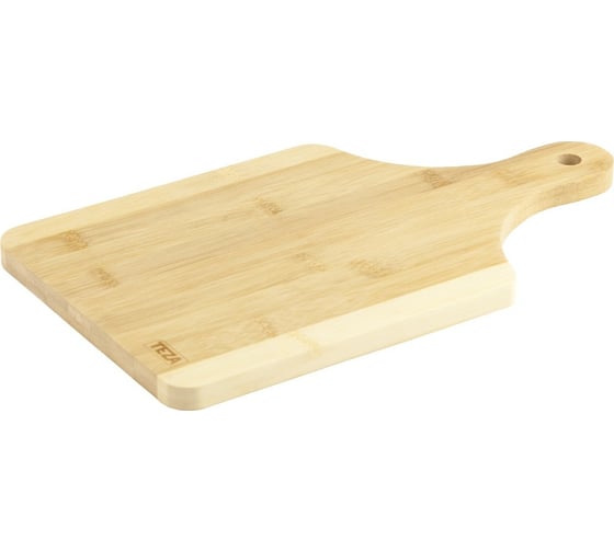 Разделочная доска TEZA Allegra двуцветная с прямой ручкой, 35x20x1.5 см, бамбук 40-013