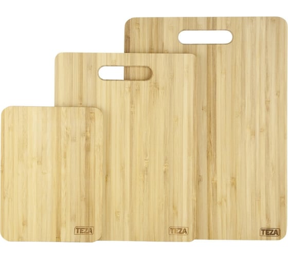 Набор досок TEZA Bianca 3 доски 20x15x1 см, 28x21x1 см, 33x24x1 см, бамбук 40-045