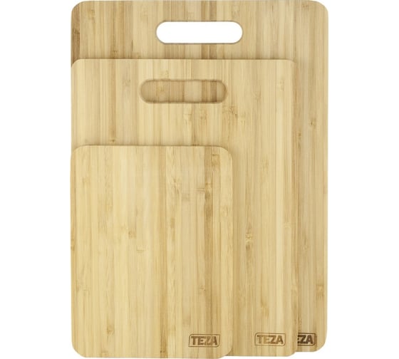 Набор досок TEZA Bianca 3 доски 20x15x1 см, 28x21x1 см, 33x24x1 см, бамбук 40-045