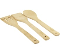 Набор TEZA 3 предмета 30x6 см лопатка прямая, лопатка с прорезями, ложка, бамбук 40-049