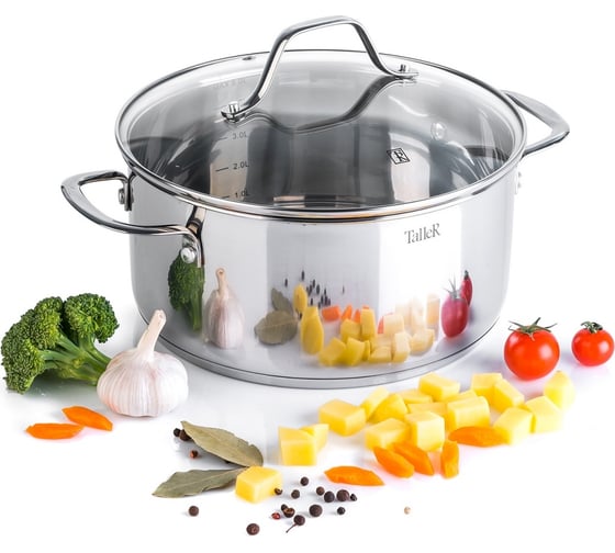Кастрюля TALLER Элиас с крышкой, 24x11,5 см, 5,0 л TR-11084