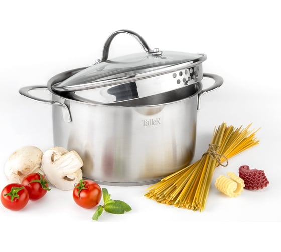 Кастрюля TALLER 3,0 л, сталь 18/10, толщина дна/стенки 3,5/0,6 мм TR-17253