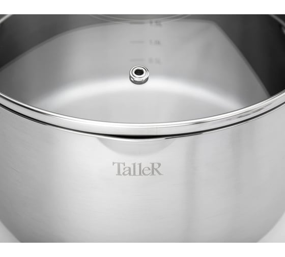 Кастрюля TALLER 5,3 л, сталь 18/10, толщина дна/стенки 3,9/0,6 мм TR-17254