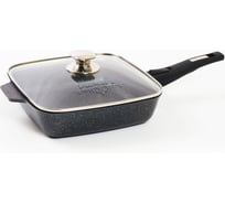 Квадратная сковорода Мечта АП Гранит star 26х26 см, со съемной ручкой и стеклянной крышкой с027803