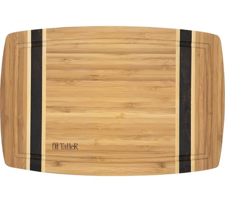 Разделочная доска TALLER бамбуковая, с желобком, 39x26x1.9 см TR-52218