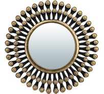Декоративное зеркало QWERTY Дижон, бронза, диаметр 13 см 74040