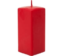Квадратная свеча Lumi призма 60x60x150 мм, цвет: красный 5078132