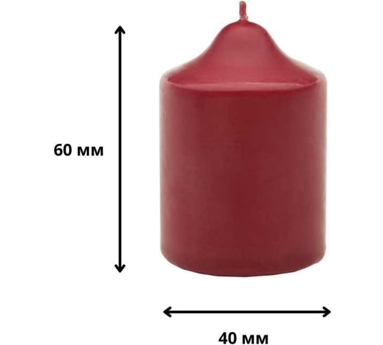 Свеча Антей Candle бочонок 40x60 мм, цвет: бордо, запах: лесные ягоды 5070921