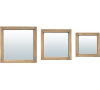 Комплект декоративных зеркал QWERTY Риччоне дерево 3 шт, 30x30 см, 25x25 см, 20x20 см 74066
