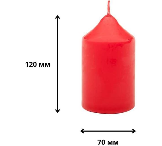 Свеча Антей Candle бочонок 70x120 мм, цвет красный 50741022