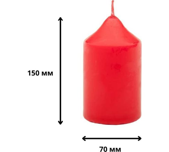 Свеча Антей Candle бочонок 70x150 мм, цвет красный 50751022