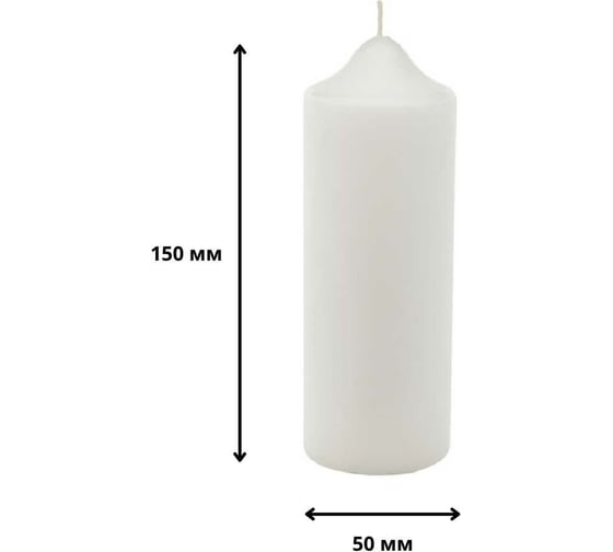 Свеча Антей Candle бочонок 50x150 мм, цвет белый 5075820