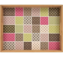 Сервировочный поднос MARMITON Пэчворк бамбук, 40x30x5.5 см 17390