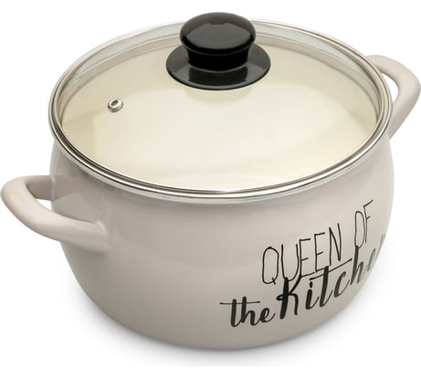 Глубокая кастрюля METROT Эксклюзив Queen Of Kitchen со стеклянной крышкой, 3.1 л, 18 см 362682