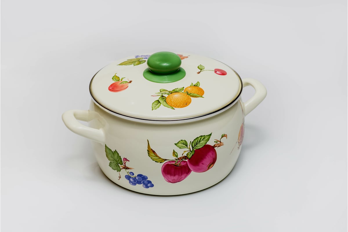 Глубокая кастрюля METROT Эксклюзивс Фрукты с металлической крышкой 5.3 ...