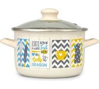 Глубокая кастрюля METROT Кантри Новум со стеклянной крышкой, 6.75 л, 24 см 345037