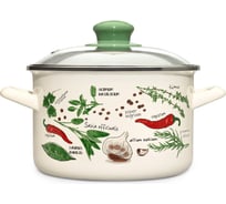 Глубокая кастрюля METROT Стандарт Специи со стеклянной крышкой, металлические ручки, 3 л, 18 см 360002