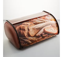 Хлебница Alpenkok AK-3516 с декоративной крышкой, металл, 44x27x18 см 0R-00005521