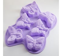 Форма для выпечки Alpenkok AK-6141S Бабочки 6 кексов цвет фиолетовый 32,5x20,5x4 см 110 0R-00003272