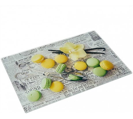 Стеклянная разделочная доска Alpenkok AK-9002 Ванильный макаронс 20x30 см 24 0R-00006325