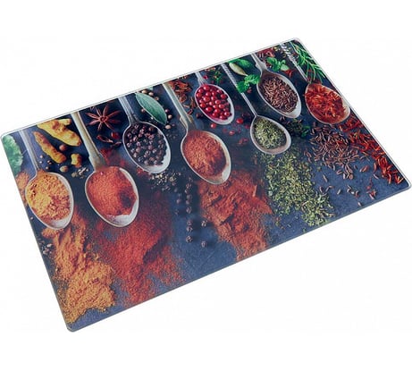 Стеклянная разделочная доска Alpenkok AK-9031 Специи в ложках 20x30 см 24 Р1-00006279