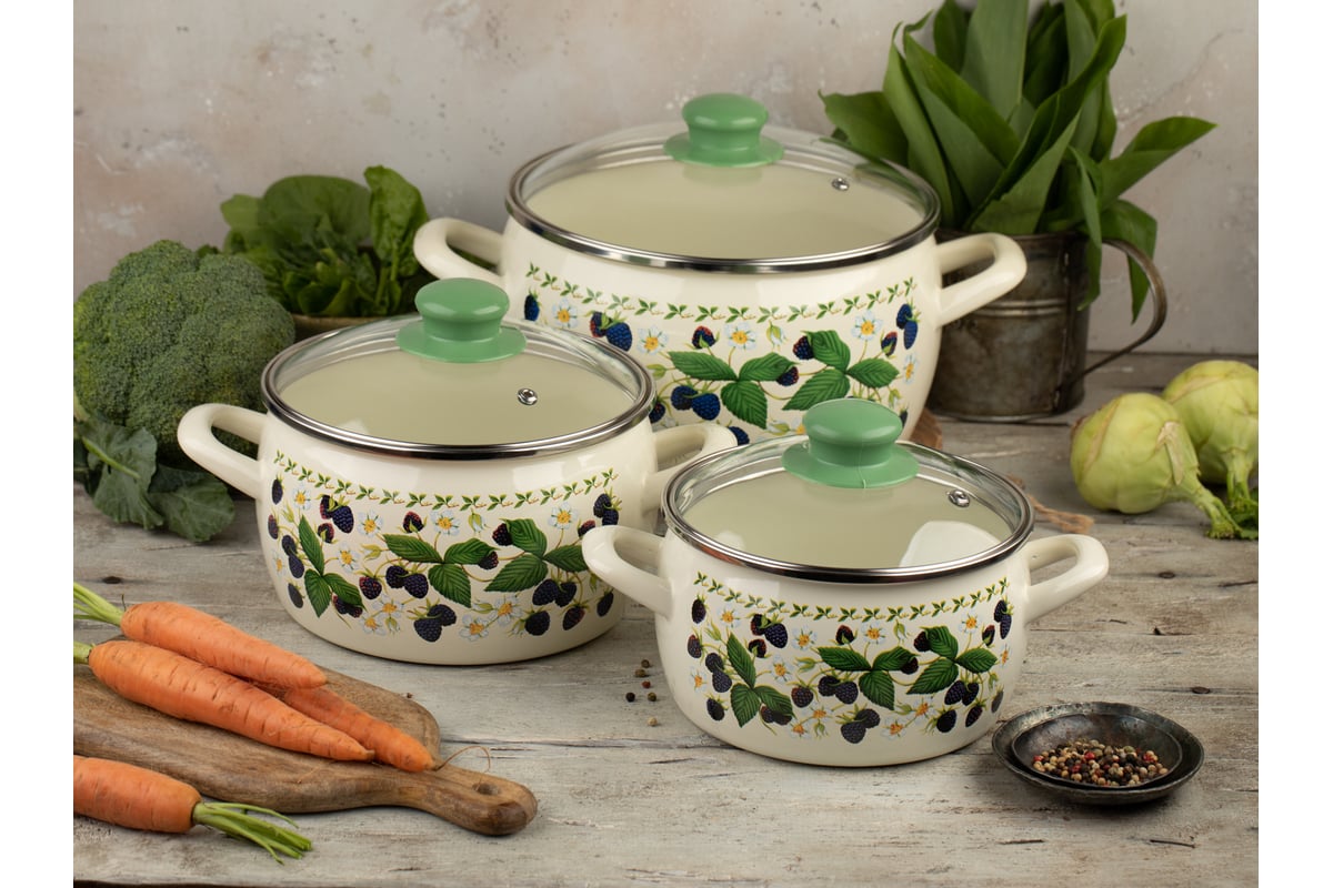 Набор посуды METROT Эксклюзив Ежевика 6 предметов комплектация 2.4 л, 3 ...
