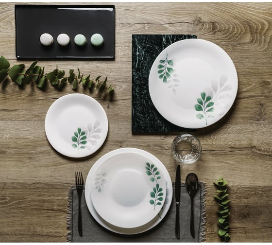 Столовый набор Bormioli Rocco BOTANICA VERDE 18 предметов 68 Б0051456