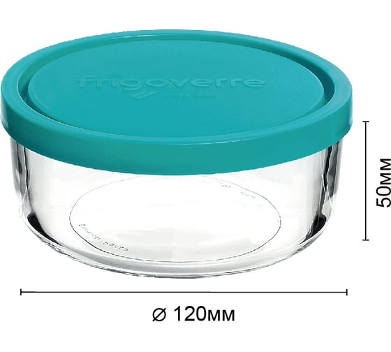 Круглый контейнер Bormioli Rocco FRIGOVERRE B3884601 D12 см 450 мл с крышкой 12/576 Б0020638
