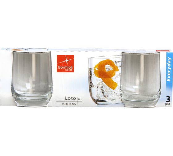 Стаканы Bormioli Rocco LOTO WATER 270 мл, набор 3 шт Б0047512