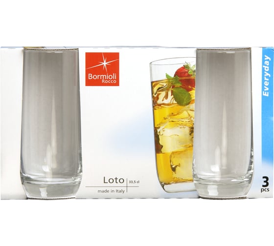 Стаканы Bormioli Rocco LOTO LONG DRINK 335 мл, набор 3 шт 10/270 Б0046265