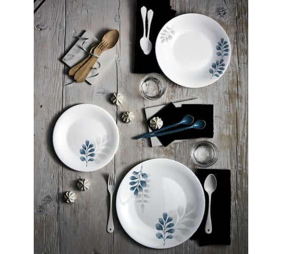 Суповая круглая тарелка Bormioli Rocco BOTANICA 480180 опаловое стекло 23 см Blue Б0054435