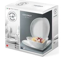 Столовый сервиз Bormioli Rocco COCONUT 422315 на 6 персон 18 предметов белый опал Б0051453