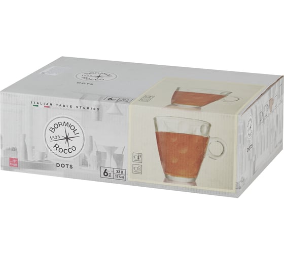 Набор чашек для чая Bormioli Rocco DOTS 450240 320 мл 6 шт прозрачные Б0031648