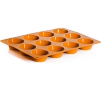 Форма для выпечки TALLER 12 маффинов оранжевая TR-66207