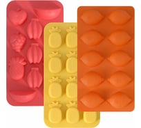 Форма для льда МУЛЬТИДОМ Фруктовый вкус 3 дизайна VL80-437